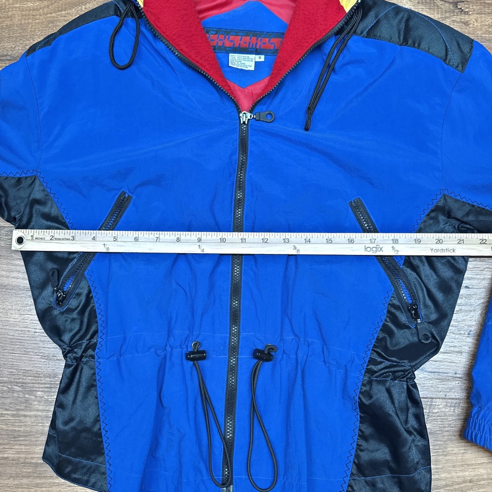 Vintage 90s East West Mens Small Sport Nylon Color Block Zip Jacket Retro Street - Picture 3 of 4